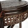 Террасный комплект Pelangi (стол со стеклом + 2 кресла) Walnut (грецкий орех)